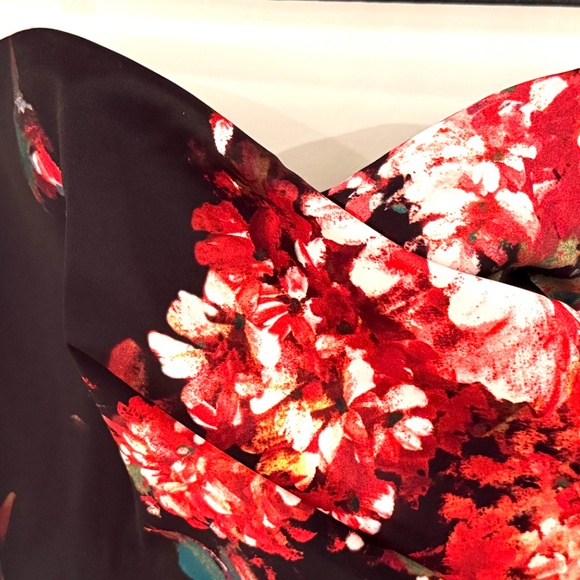 NWT Black Halo EVE Strapless Black and Roses Dress SZ 10 Womans High-Low Holiday - Picture 8 of 17